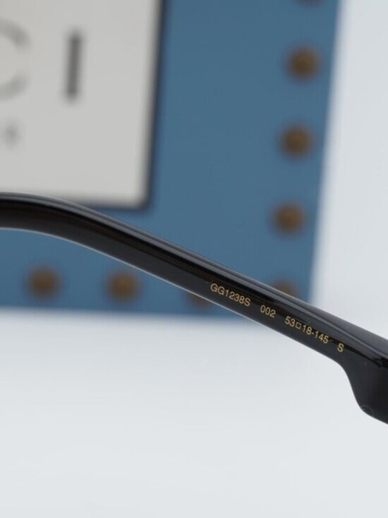 Gucci GG1238S 002 Square Sunglasses - Black\\Blue main image 4
